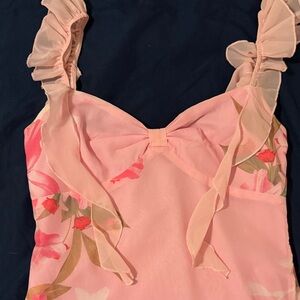 Beginning Boutique Blush Pink Floral Mini Dress